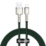 CABLU alimentare si date Baseus Cafule Metal, Fast Charging Data Cable pt. smartphone, USB la Lightning Iphone 2.4A, braided, 1m, verde CALJK-A06 (timbru verde 0.08 lei) - 6953156202276 
