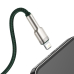 CABLU alimentare si date Baseus Cafule Metal, Fast Charging Data Cable pt. smartphone, USB la Lightning Iphone 2.4A, braided, 1m, verde CALJK-A06 (timbru verde 0.08 lei) - 6953156202276 