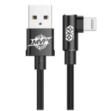 CABLU alimentare si date Baseus MVP, Fast Charging Data Cable pt. smartphone, USB la Lightning iPhone 2A unghi 90 grade, brodat, 1m, negru CALMVP-01 (timbru verde 0.18 lei) - 6953156263406 