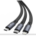 Cablu Baseus One-for-Three 1.1m negru CAMJ010001 Cablu Baseus One-for-Three 1.1m negru CAMJ010001