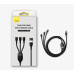 CABLU alimentare si date Baseus Flash Series 2 One-for-three Retractable, pt. smartphone, USB + USB Type-C la Micro-USB + Lightning Iphone + USB Type-C 100W, 1.2m, negru CASS030101 (timbru verde 0.1 