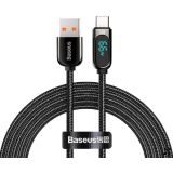 CABLU alimentare si date Baseus Display, Fast Charging Data Cable pt. smartphone, USB la USB Type-C 66W, braided, 1m, negru CASX020001 (timbru verde 0.18 lei) 