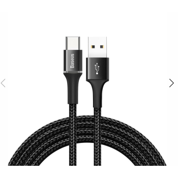CABLU alimentare si date Baseus Halo, Fast Charging Data Cable pt. smartphone, USB la USB Type-C 2A, brodat, 2m, negru CATGH-C01 (timbru verde 0.18 lei) - 6953156287297 CABLU alimentare si date Baseus Halo, Fast Charging Data Cable pt. smartphone, USB la USB Type-C 2A, brodat, 2m, negru CATGH-C01 (timbru verde 0.18 lei) - 6953156287297