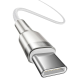 CABLU alimentare si date Baseus Cafule Metal, Fast Charging Data Cable pt. smartphone, USB Type-C la USB Type-C 100W, braided, 1m, alb CATJK-C02 (timbru verde 0.18 lei) - 6953156202337 