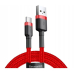 CABLU alimentare si date Baseus Cafule, Fast Charging Data Cable pt. smartphone, USB la USB Type-C 2A, 2m, rosu CATKLF-C09 (timbru verde 0.08 lei) - 6953156278226 