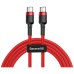CABLU alimentare si date Baseus Cafule, Fast Charging Data Cable pt. smartphone, USB Type-C la USB Type-C 3A / 60W, 1m, rosu CATKLF-CG1 (timbru verde 0.08 lei) - 6953156285194 CATKLF-G09