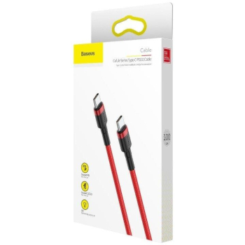 CABLU alimentare si date Baseus Cafule, Fast Charging Data Cable pt. smartphone, USB Type-C la USB Type-C 3A / 60W, 1m, rosu CATKLF-CG1 (timbru verde 0.08 lei) - 6953156285194 CATKLF-G09
