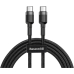 CABLU alimentare si date Baseus Cafule, Fast Charging Data Cable pt. smartphone, USB Type-C la USB Type-C 3A / 60W, 1m, gri + negru CATKLF-GG1 (timbru verde 0.08 lei) - 6953156285200 