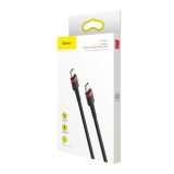 CABLU alimentare si date Baseus Cafule, Fast Charging Data Cable pt. smartphone, USB Type-C la USB Type-C 3A / 60W, 2m, rosu + negru CATKLF-H91 (timbru verde 0.08 lei) - 6953156285248 