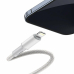 CABLU alimentare si date Baseus High Density Braided, Fast Charging Data Cable pt. smartphone, USB Type-C la Lightning Iphone PD 20W, braided, 1m, alb CATLGD-02 (timbru verde 0.18 lei) - 69531562319 