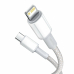 CABLU alimentare si date Baseus High Density Braided, Fast Charging Data Cable pt. smartphone, USB Type-C la Lightning Iphone PD 20W, braided, 1m, alb CATLGD-02 (timbru verde 0.18 lei) - 69531562319 