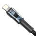 CABLU alimentare si date Baseus High Density Braided, Fast Charging Data Cable pt. smartphone, USB Type-C la Lightning Iphone PD 20W, braided, 2m, negru CATLGD-A01 (timbru verde 0.18 lei) - 69531562 