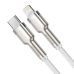 CABLU alimentare si date Baseus Cafule Metal, Fast Charging Data Cable pt. smartphone, USB Type-C la Lightning Iphone PD 20W, braided, 2m, alb CATLJK-B02 (timbru verde 0.18 lei) - 6953156202115 
