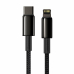 CABLU alimentare si date Baseus Tungsten Gold, Fast Charging Data Cable pt. smartphone, USB Type-C la Lightning Iphone 20W, braided, 1m, rezistent zgarieturi, negru CATLWJ-01 (timbru verde 0.18 lei) 