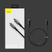 CABLU alimentare si date Baseus Tungsten Gold, Fast Charging Data Cable pt. smartphone, USB Type-C la Lightning Iphone 20W, braided, 1m, rezistent zgarieturi, negru CATLWJ-01 (timbru verde 0.18 lei) 