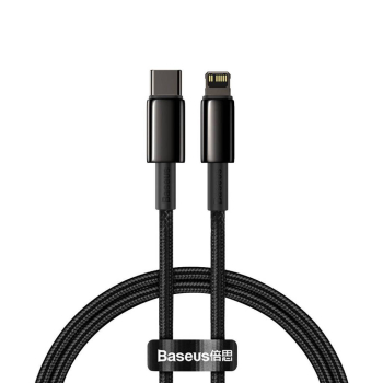 CABLU alimentare si date Baseus Tungsten Gold, Fast Charging Data Cable pt. smartphone, USB la Lightning Iphone 20W, braided, 2m, rezistent zgarieturi, negru CATLWJ-A01 (timbru verde 0.18 lei) - 695 