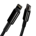 CABLU alimentare si date Baseus Tungsten Gold, Fast Charging Data Cable pt. smartphone, USB la Lightning Iphone 20W, braided, 2m, rezistent zgarieturi, negru CATLWJ-A01 (timbru verde 0.18 lei) - 695 