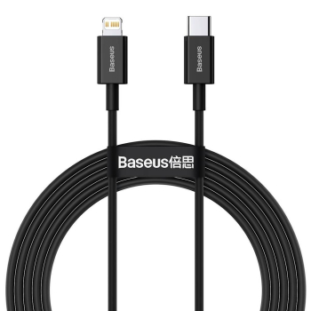CABLU alimentare si date Baseus Superior, Fast Charging Data Cable pt. smartphone, USB Type-C la Lightning Iphone PD 20W, 2m, negru CATLYS-C01 (timbru verde 0.18 lei) - 6953156205352 