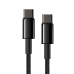 CABLU alimentare si date Baseus Tungsten Gold, Fast Charging Data Cable pt. smartphone, USB Type-C la USB Type-C 100W, braided, 1m, negru CATWJ-01 (timbru verde 0.18 lei) - 6953156232051 