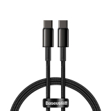 CABLU alimentare si date Baseus Tungsten Gold, Fast Charging Data Cable pt. smartphone, USB Type-C la USB Type-C 100W, braided, 2m, negru CATWJ-A01 (timbru verde 0.18 lei) - 6953156232068 