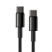 CABLU alimentare si date Baseus Tungsten Gold, Fast Charging Data Cable pt. smartphone, USB Type-C la USB Type-C 100W, braided, 2m, negru CATWJ-A01 (timbru verde 0.18 lei) - 6953156232068 