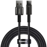 CABLU alimentare si date Baseus, Fast Charging Data Cable pt. smartphone, USB la USB Type-C (T), 100W, 480Mbps, aliaj zinc, braided(nylon), 1m, negru, CAWJ000001 (include TV 0.18lei) - 6932172618087 