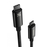CABLU alimentare si date Baseus Tungsten Gold, Fast Charging Data Cable pt. smartphone, USB Type-C la USB Type-C 240W, braided, 1m, negru CAWJ040001 (timbru verde 0.18 lei) - 6932172628826 