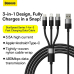 CABLU alimentare si date Baseus StarSpeed 1-for-3, pt. smartphone, USB la Micro-USB + Lightning Iphone + USB Type-C, 1.2m, negru CAXS000001 (timbru verde 0.18 lei) - 6932172622268 