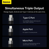 CABLU alimentare si date Baseus StarSpeed 1-for-3, pt. smartphone, USB la Micro-USB + Lightning Iphone + USB Type-C, 1.2m, negru CAXS000001 (timbru verde 0.18 lei) - 6932172622268 