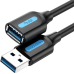 Cablu USB prelungitor Vention, USB 3.2 gen 1 (T) la USB 3.2 gen 1 (M), 0.5m rata transfer 5 Gbps, invelis PVC, negru, CBHBD (timbru verde 0.18 lei) - 6922794748859 