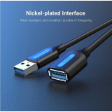 Cablu USB prelungitor Vention, USB 3.2 gen 1 (T) la USB 3.2 gen 1 (M), 0.5m rata transfer 5 Gbps, invelis PVC, negru, CBHBD (timbru verde 0.18 lei) - 6922794748859 