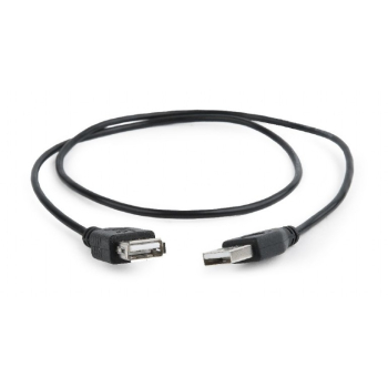 CABLU USB GEMBIRD prelungitor, USB 2.0 (T) la USB 2.0 (M), 0.75m, negru, CC-USB2-AMAF-75CM/300-BK (timbru verde 0.08 lei) 