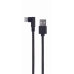 CABLU alimentare si date GEMBIRD, pt. smartphone, USB 2.0 (T) la USB 2.0 Type-C (T) 90 grade, 0.2m, negru, CC-USB2-AMCML-0.2M (timbru verde 0.08 lei) 