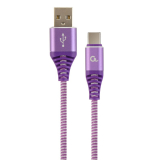 CABLU alimentare si date GEMBIRD, pt. smartphone, USB 2.0 (T) la USB 2.0 Type-C (T), 2m, premium, cablu cu impletire din bumbac, mov cu insertii albe, CC-USB2B-AMCM-2M-PW (timbru verde 0.08 lei) CABLU alimentare si date GEMBIRD, pt. smartphone, USB 2.0 (T) la USB 2.0 Type-C (T), 2m, premium, cablu cu impletire din bumbac, mov cu insertii albe, CC-USB2B-AMCM-2M-PW (timbru verde 0.08 lei)
