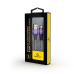 CABLU alimentare si date GEMBIRD, pt. smartphone, USB 2.0 (T) la Lightning (T), 2m, premium, cablu cu impletire din bumbac, mov cu insertii albe, CC-USB2B-AMLM-2M-PW (timbru verde 0.08 lei) 