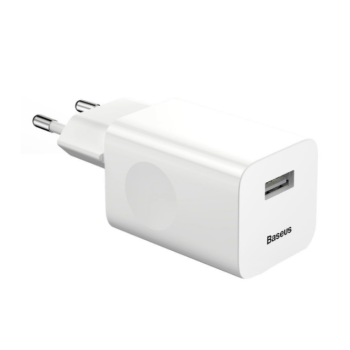 INCARCATOR retea Baseus, Quick Charge 3.0 24W, 1 x USB Output 3.6V-8V/3A, alb CCALL-BX02 (timbru verde 0.18 lei) - 6953156272446 
