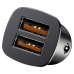 INCARCATOR AUTO Baseus Metal, QC3.0, 2 x USB, total output 30W, pt. bricheta auto, negru CCALL-DS01 (timbru verde 0.18 lei) - 6953156284180 