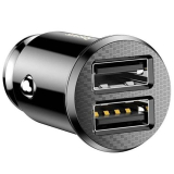 INCARCATOR auto Baseus Grain, 2 x USB Output 5V/3.1A, 15W total ambele porturi, pt. bricheta auto, negru CCALL-ML01 (timbru verde 0.18 lei) - 6953156276512 