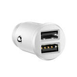 INCARCATOR auto Baseus Grain, 2 x USB Output 5V/3.1A, 15W total ambele porturi, pt. bricheta auto, alb CCALL-ML02 (timbru verde 0.03 lei) - 6953156276529 