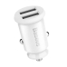 INCARCATOR auto Baseus Grain, 2 x USB Output 5V/3.1A, 15W total ambele porturi, pt. bricheta auto, alb CCALL-ML02 (timbru verde 0.03 lei) - 6953156276529 
