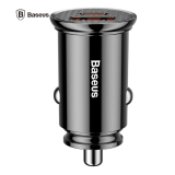 INCARCATOR AUTO Baseus Circular Plastic PPS, 1 x USB Output 4.5V/5A, 1 x USB Type-C Output 5V/3A, total output 30W, pt. bricheta auto, negru CCALL-YS01 (timbru verde 0.18 lei) - 6953156286535 