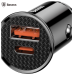 INCARCATOR AUTO Baseus Circular Plastic PPS, 1 x USB Output 4.5V/5A, 1 x USB Type-C Output 5V/3A, total output 30W, pt. bricheta auto, negru CCALL-YS01 (timbru verde 0.18 lei) - 6953156286535 