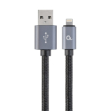 CABLU alimentare si date GEMBIRD, pt. smartphone, USB 2.0 (T) la Lightning (T), 1.8m, premium, conectori auriti, cablu cu impletire din bumbac, black, CCB-mUSB2B-AMLM-6 (timbru verde 0.08 lei)  CABLU alimentare si date GEMBIRD, pt. smartphone, USB 2.0 (T) la Lightning (T), 1.8m, premium, conectori auriti, cablu cu impletire din bumbac, black, CCB-mUSB2B-AMLM-6 (timbru verde 0.08 lei)