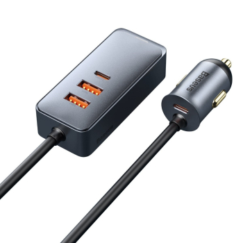 INCARCATOR auto Baseus Share Together PPS , 2 x USB max. 3A si 2 x USB Type-C max 3A, total output 120W, lungime cablu 1.5m, pt. bricheta auto, black CCBT-A0G (timbru verde 0.18 lei) - 6953156206670 
