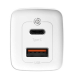 INCARCATOR retea Baseus GaN2 Lite, Quick Charge 65W, 1 x USB 5V/3A, 1 x USB Type-C 5V/3A, alb CCGAN2L-B02 (timbru verde 0.18 lei) - 6953156232945 