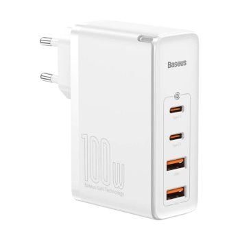 INCARCATOR retea Baseus GaN2 Pro, Quick Charge 100W, 2 x USB, 2 x USB Type-C, alb CCGAN2P-L02 (timbru verde 0.18 lei) - 6953156204690 