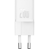 INCARCATOR retea Baseus, GaN5 Fast Charger mini 20W, 1 x USB Type-C 5V/3A, alb CCGN050102 (timbru verde 0.18 lei) - 6932172625320 
