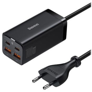 INCARCATOR retea Baseus GaN3 Pro, Quick Charge 100W, 2 x USB, 2 x USB Type-C, negru CCGP000101 (timbru verde 0.18 lei) - 6953156209053 