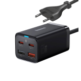 INCARCATOR retea Baseus GaN3 Pro, Quick Charge 65W, 2 x USB, 2 x USB Type-C, include cablu USB Type-C la USB Type-C 100W 1m, negru CCGP040101 (timbru verde 0.18 lei) - 6932172600334 