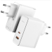 INCARCATOR retea Baseus GaN5 Pro, Quick Charge 100W, 1 x USB, 1 x USB Type-C, include cablu USB Type-C la USB Type-C 100W 1m, alb CCGP090202 (timbru verde 0.18 lei) - 6932172608965 